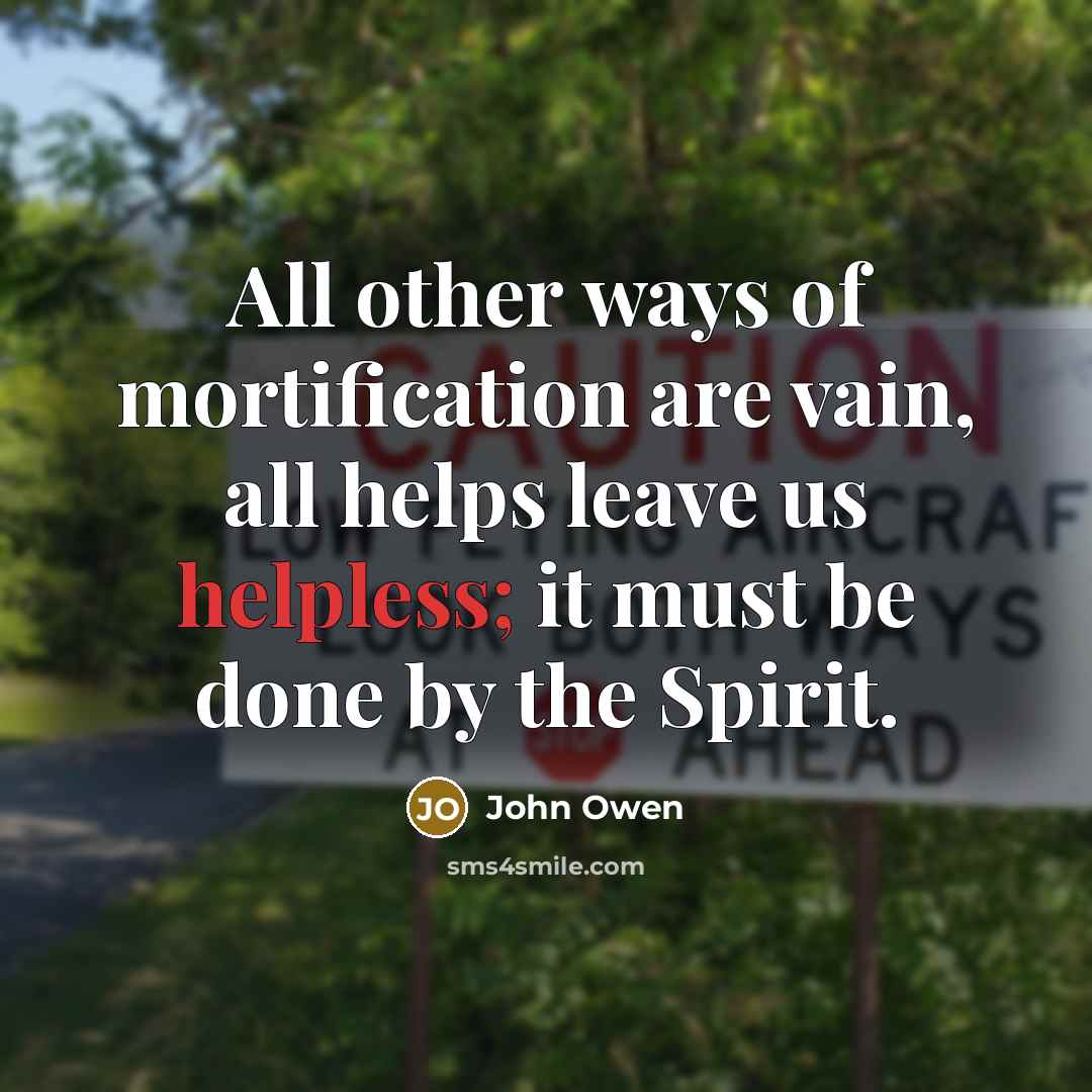“All other ways of mortification are vain, all helps leave…” quote by John Owen