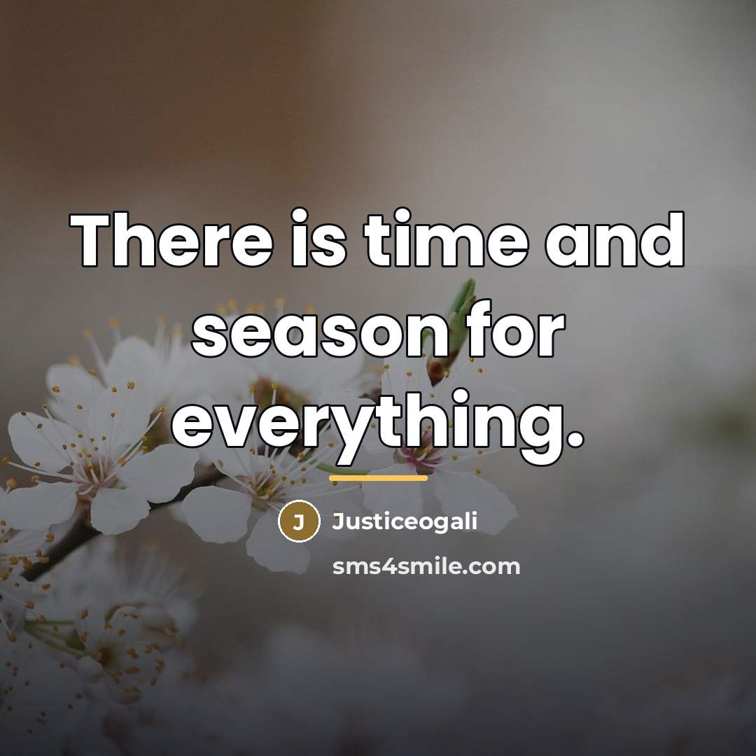 “There is time and season for everything.…” quote by Justiceogali