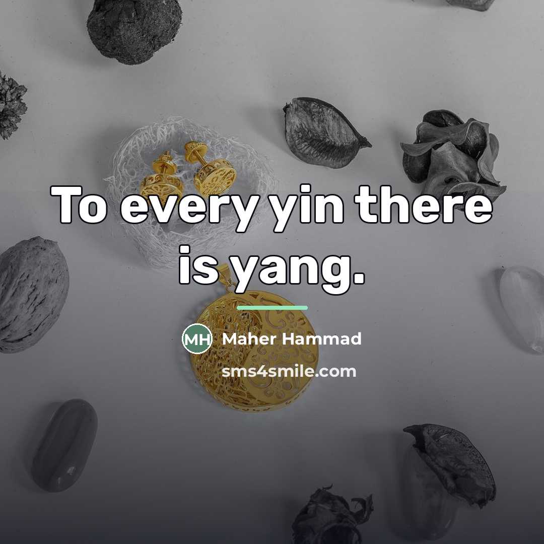 “To every yin there is yang.…” quote by Maher Hammad