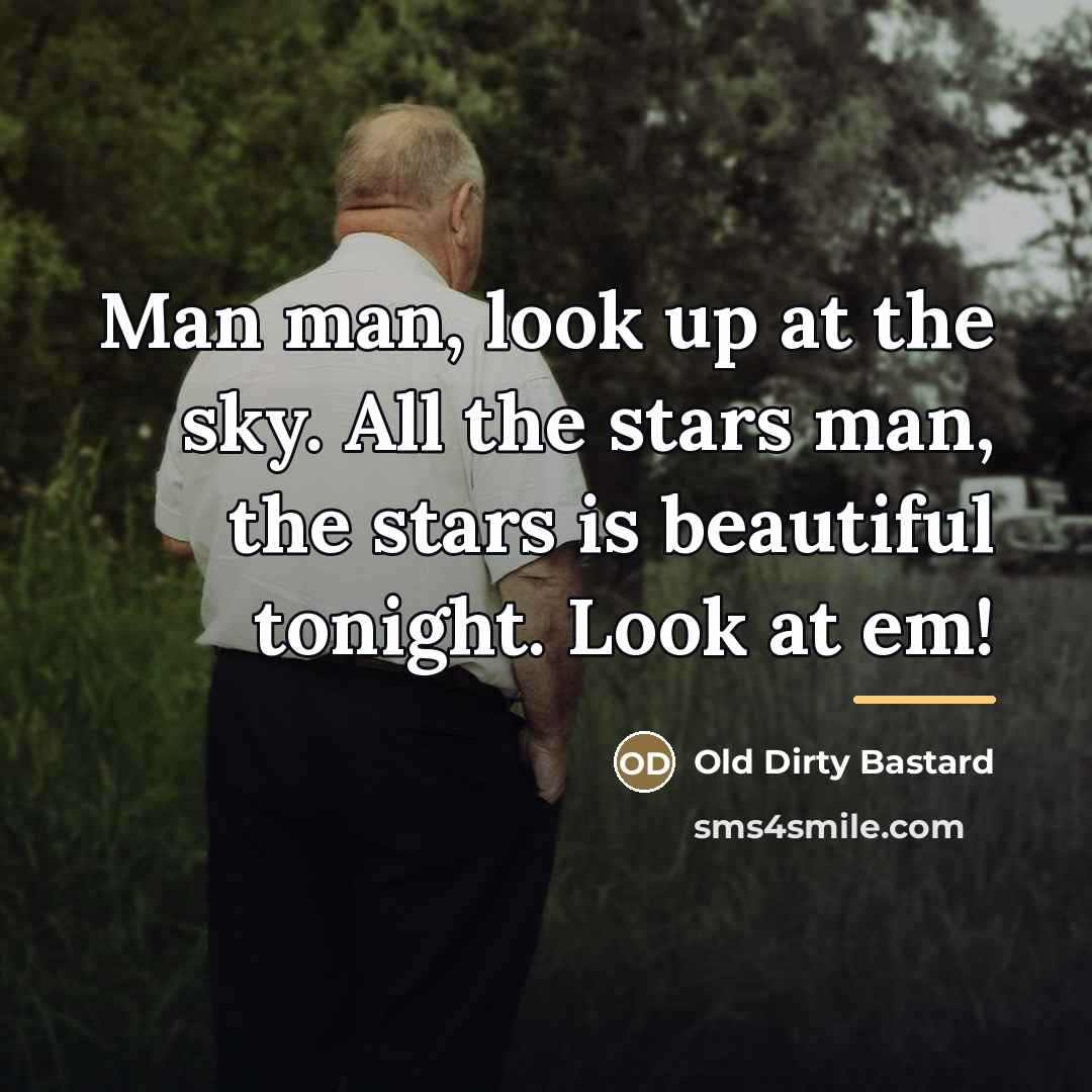 “Man man, look up at the sky. All the stars…” quote by Old Dirty Bastard
