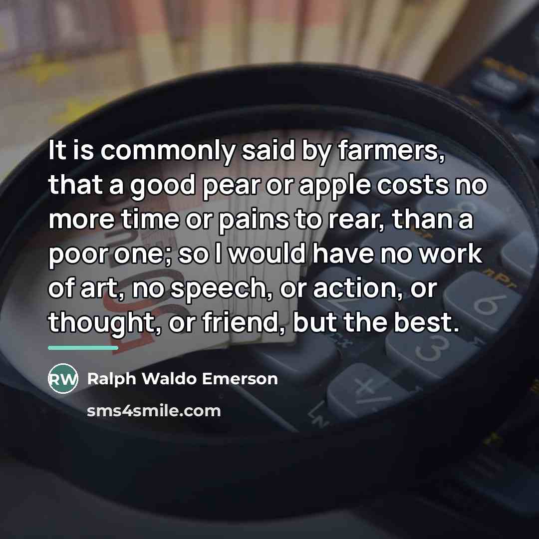 “It is commonly said by farmers, that a good pear…” quote by Ralph Waldo Emerson