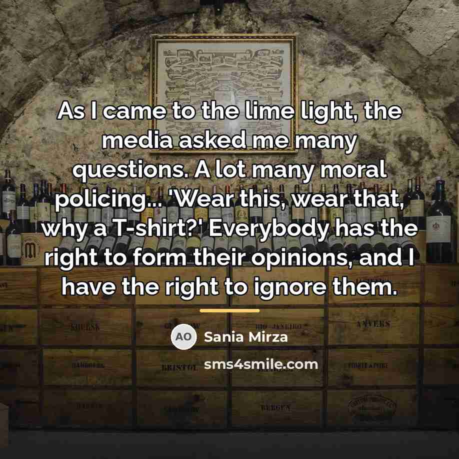 “As I came to the lime light, the media asked…” quote by Sania Mirza