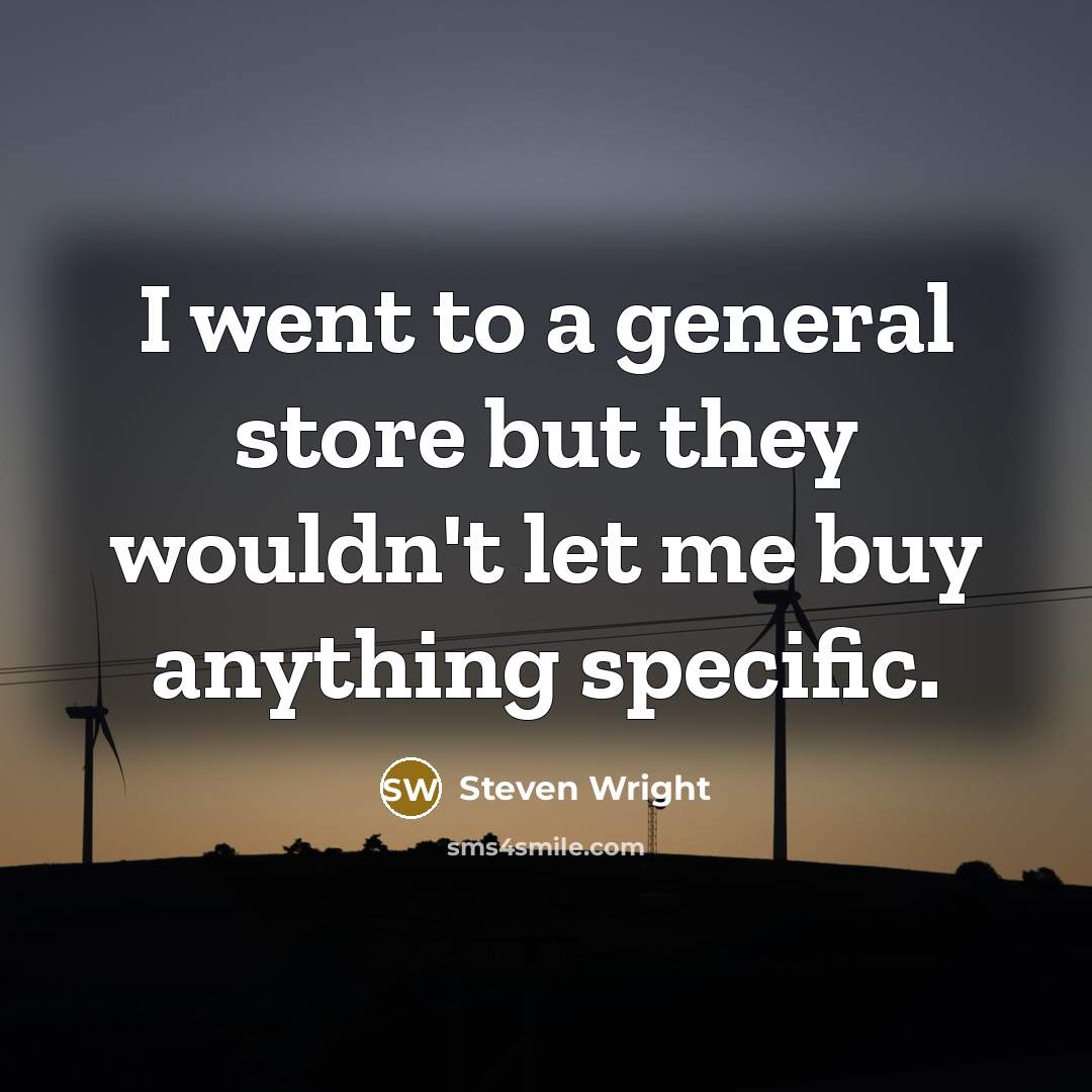“I went to a general store but they wouldn't let…” quote by Steven Wright