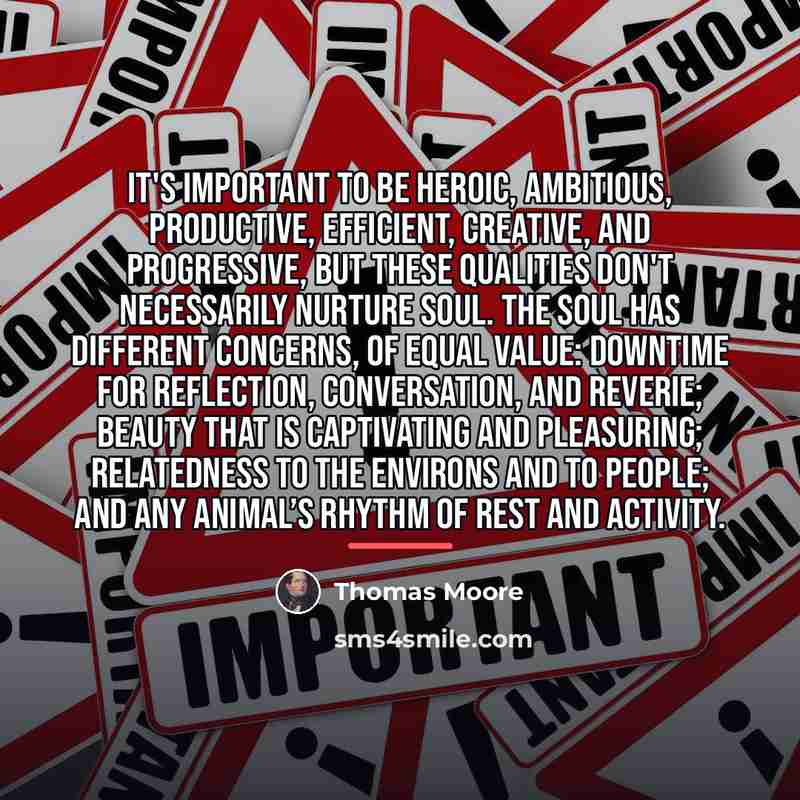 “It's important to be heroic, ambitious, productive, efficient, creative, and…” quote by Thomas Moore