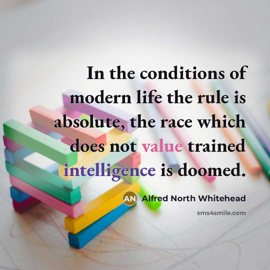 “In the conditions of modern life the rule is absolute,…” quote by Alfred North Whitehead
