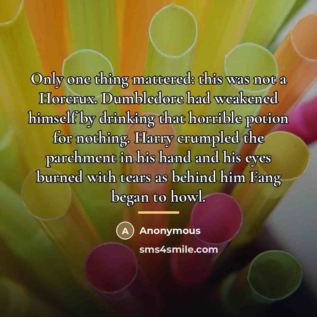 “Only one thing mattered: this was not a Horcrux. Dumbledore…” quote by Anonymous