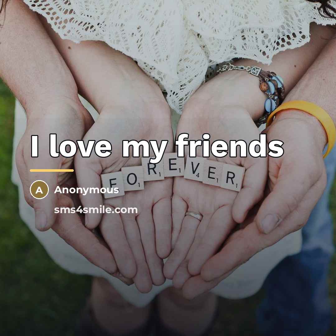 “I love my friends…” quote by Anonymous