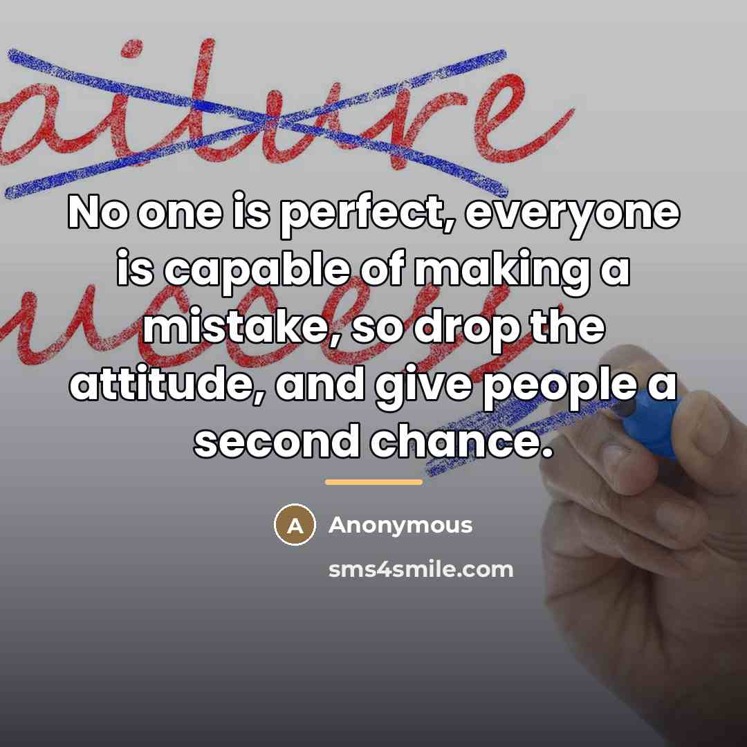 “No one is perfect, everyone is capable of making a…” quote by Anonymous