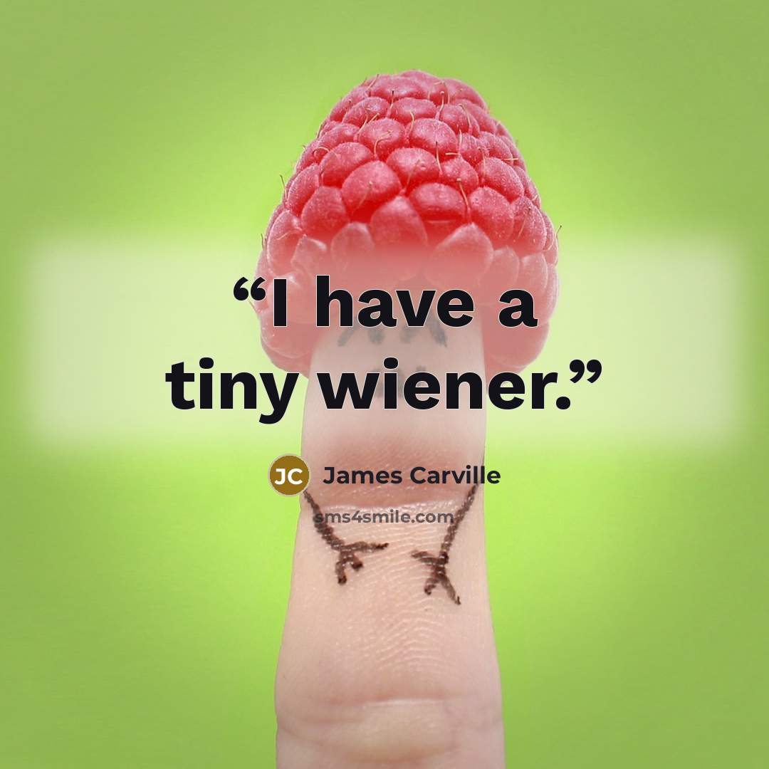 “I have a tiny wiener.” quote by James Carville