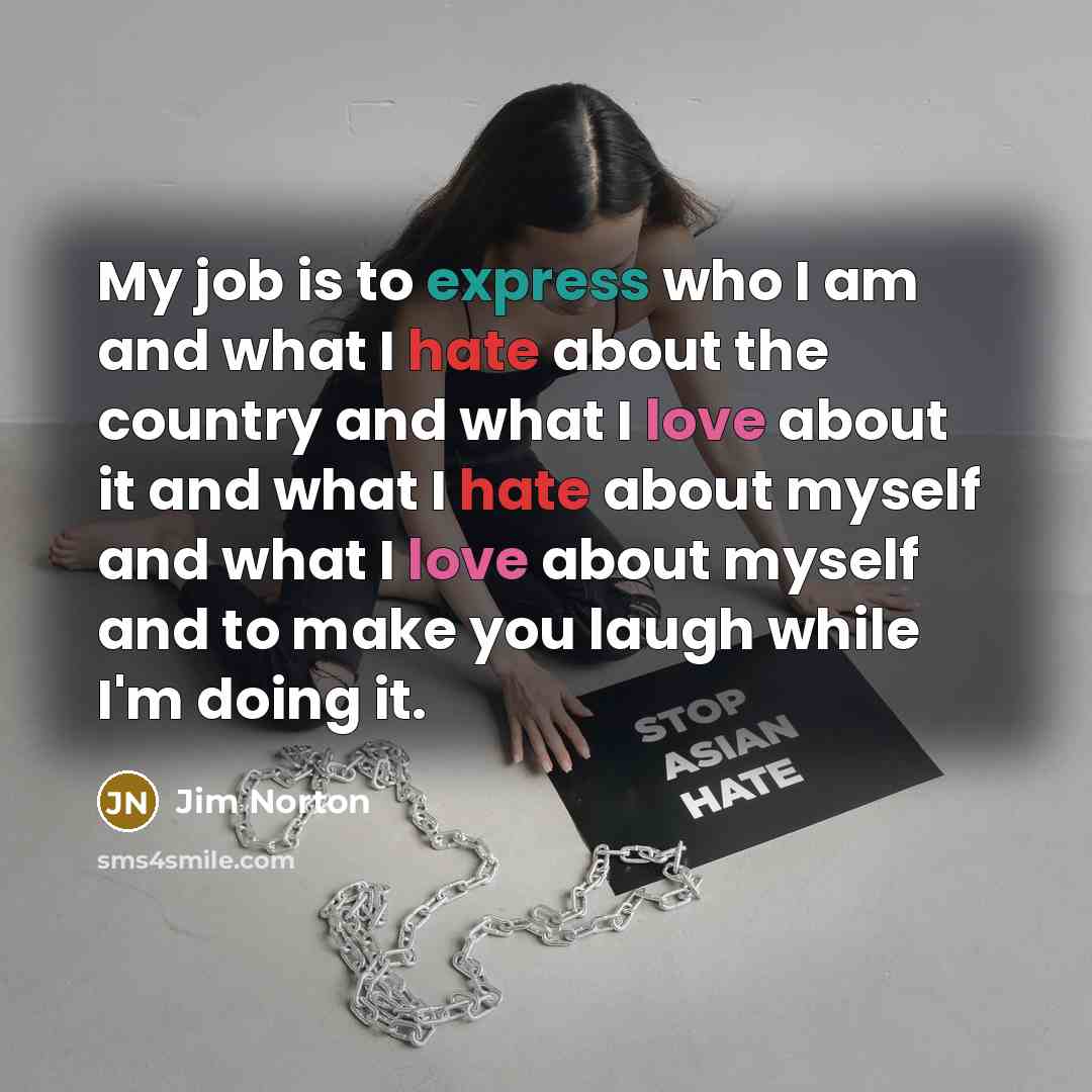 “My job is to express who I am and what…” quote by Jim Norton