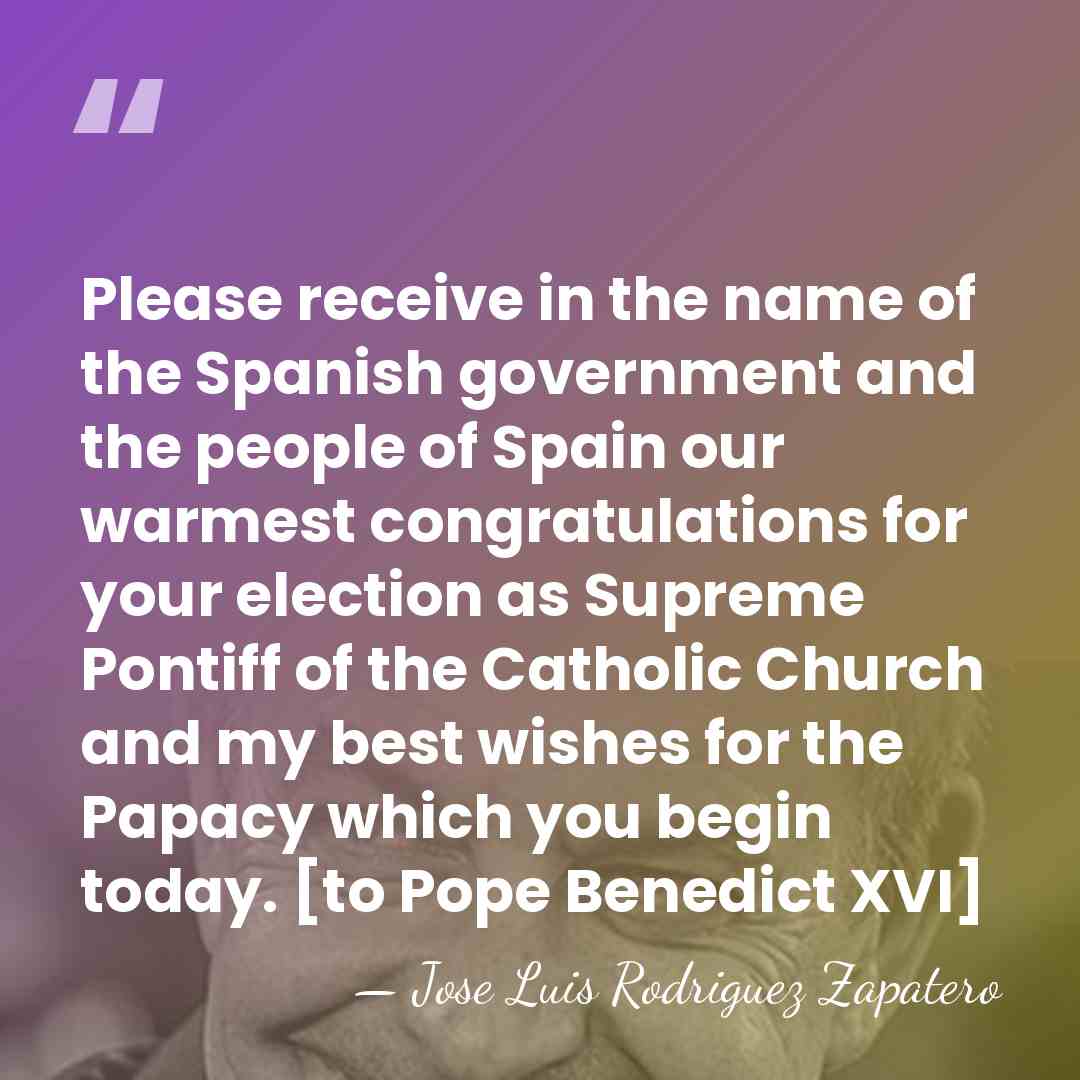 Please receive in the name of the Spanish government and the people&hellip; - Jose Luis Rodriguez Zapatero