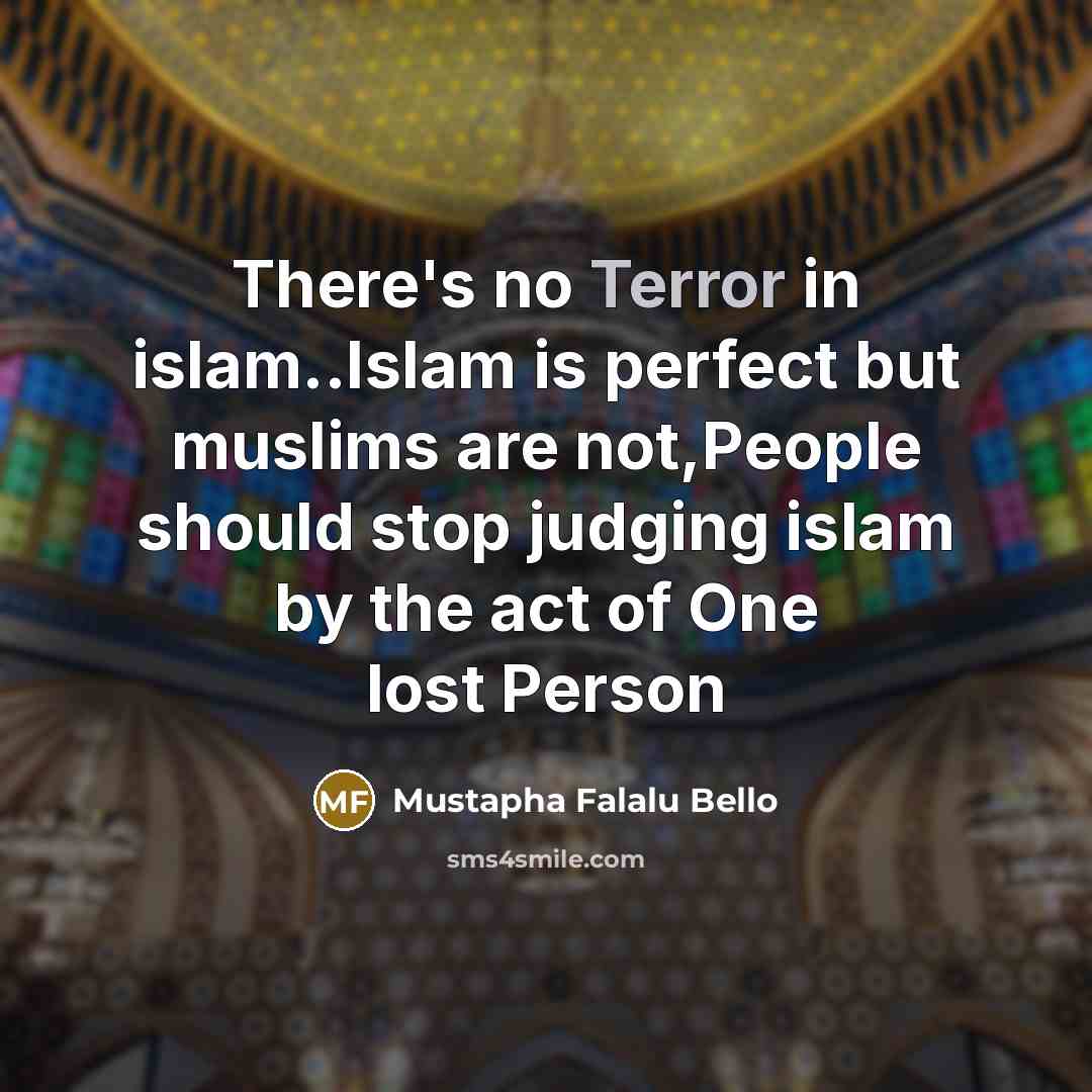 “There's no Terror in islam..Islam is perfect but muslims are…” quote by Mustapha Falalu Bello