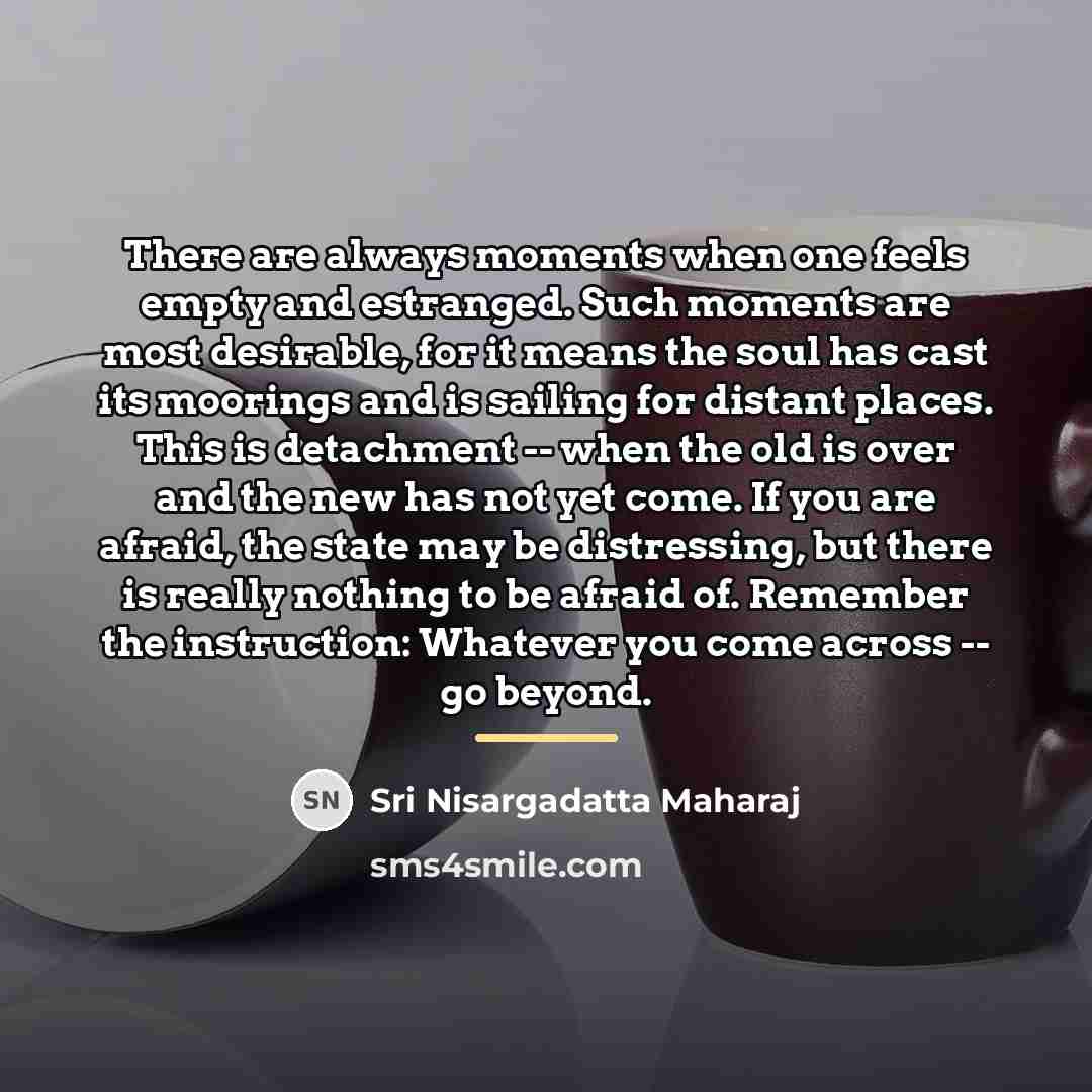 “There are always moments when one feels empty and estranged.…” quote by Sri Nisargadatta Maharaj