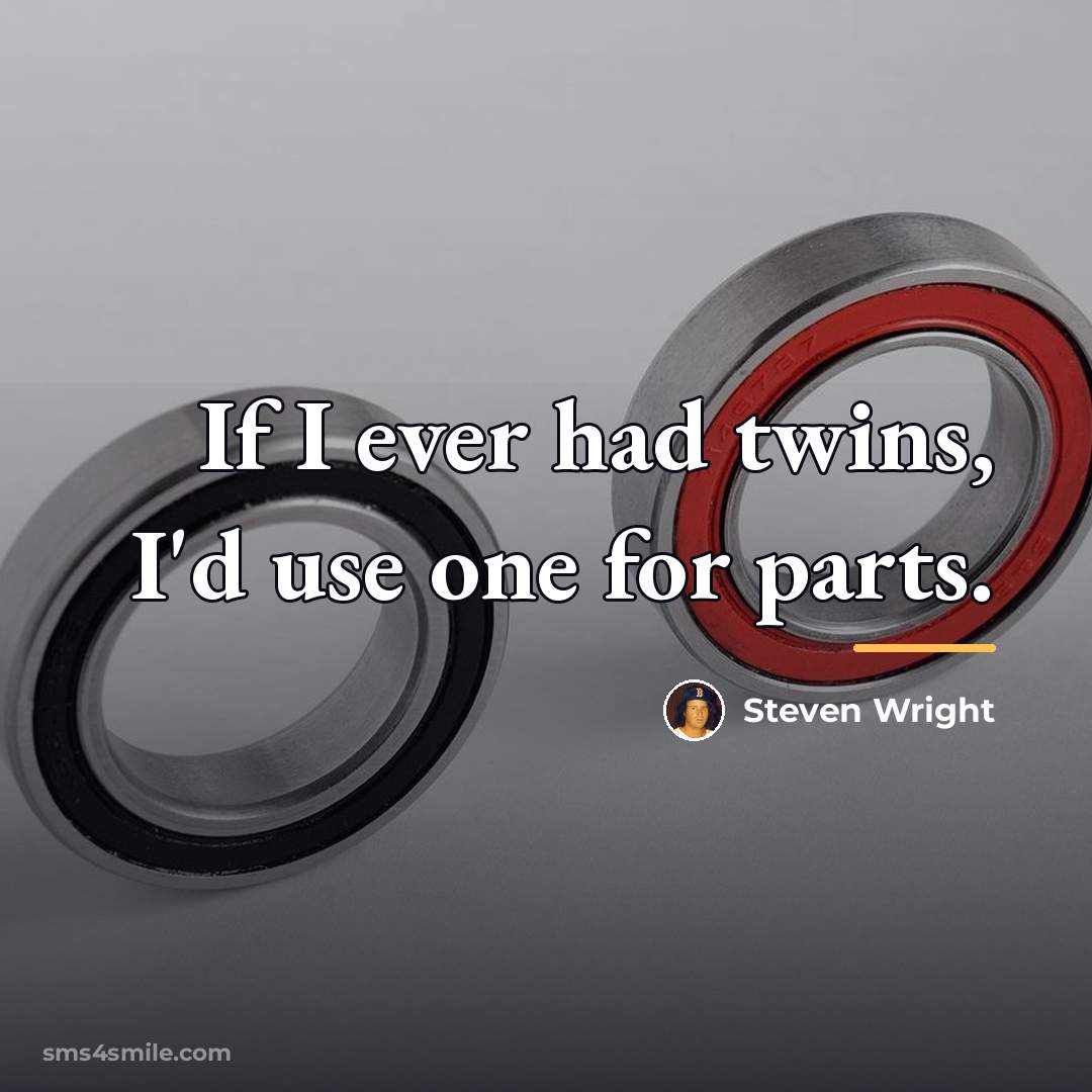 “If I ever had twins, I'd use one for parts.…” quote by Steven Wright