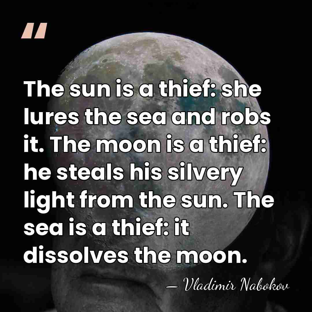 The sun is a thief: she lures the sea and robs it.&hellip; - Vladimir Nabokov