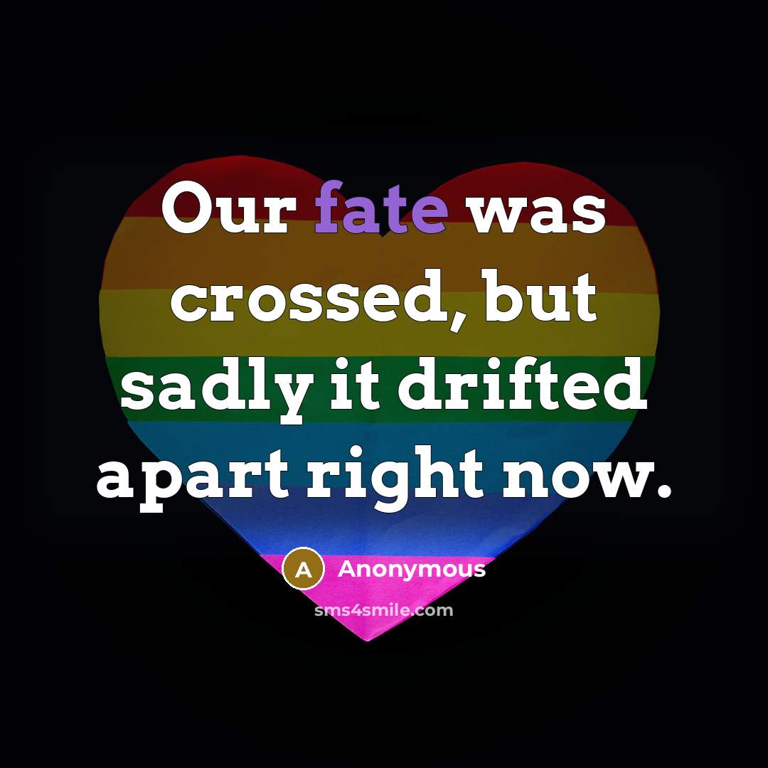 “Our fate was crossed, but sadly it drifted apart right now.” quote by Anonymous