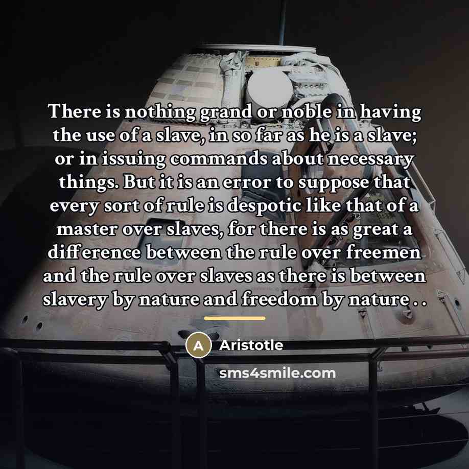 “There is nothing grand or noble in having the use…” quote by Aristotle