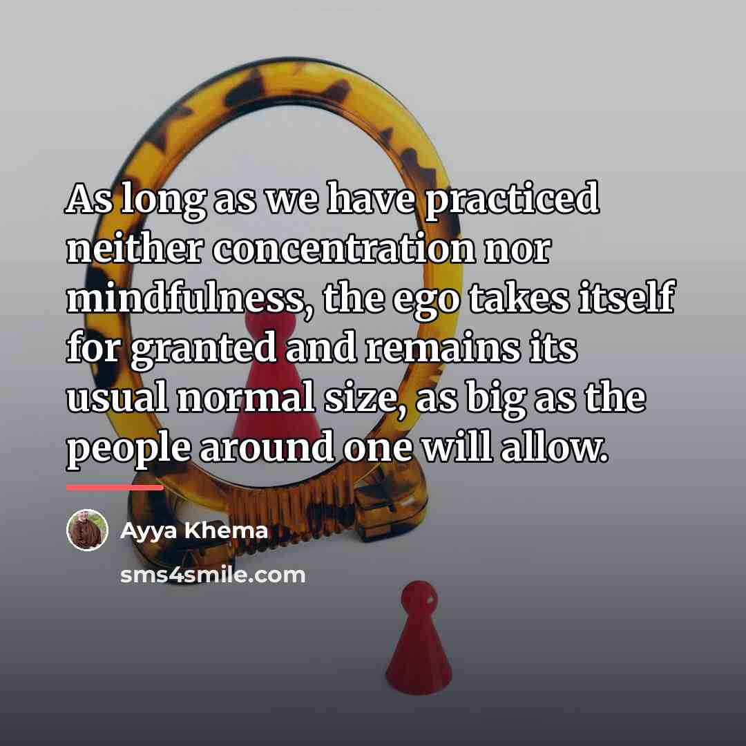 “As long as we have practiced neither concentration nor mindfulness,…” quote by Ayya Khema