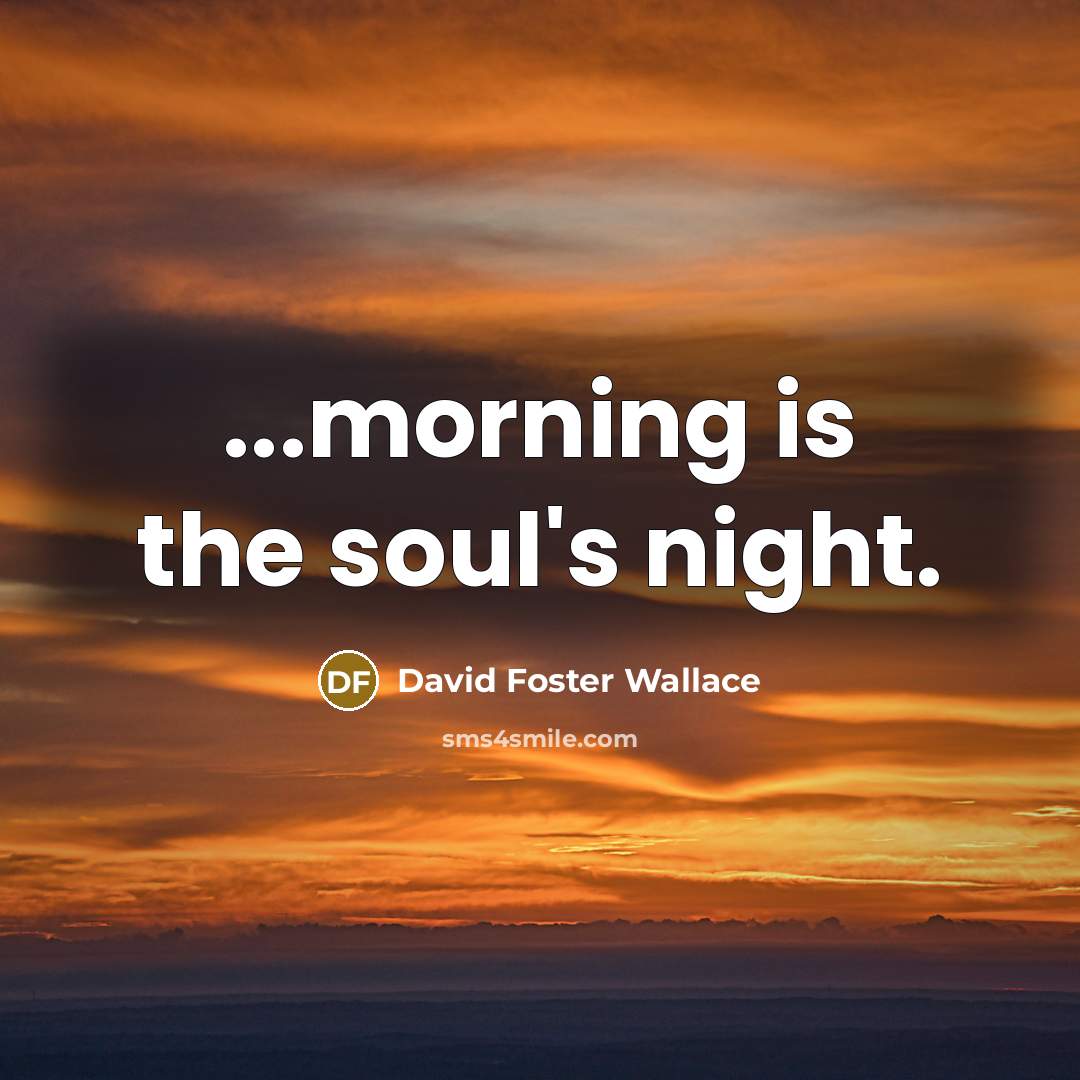 “...morning is the soul's night.…” quote by David Foster Wallace
