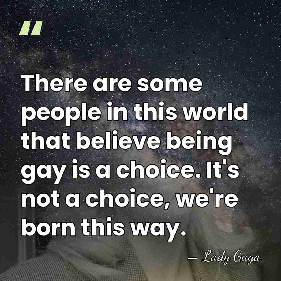 There are some people in this world that believe being gay is&hellip; - Lady Gaga