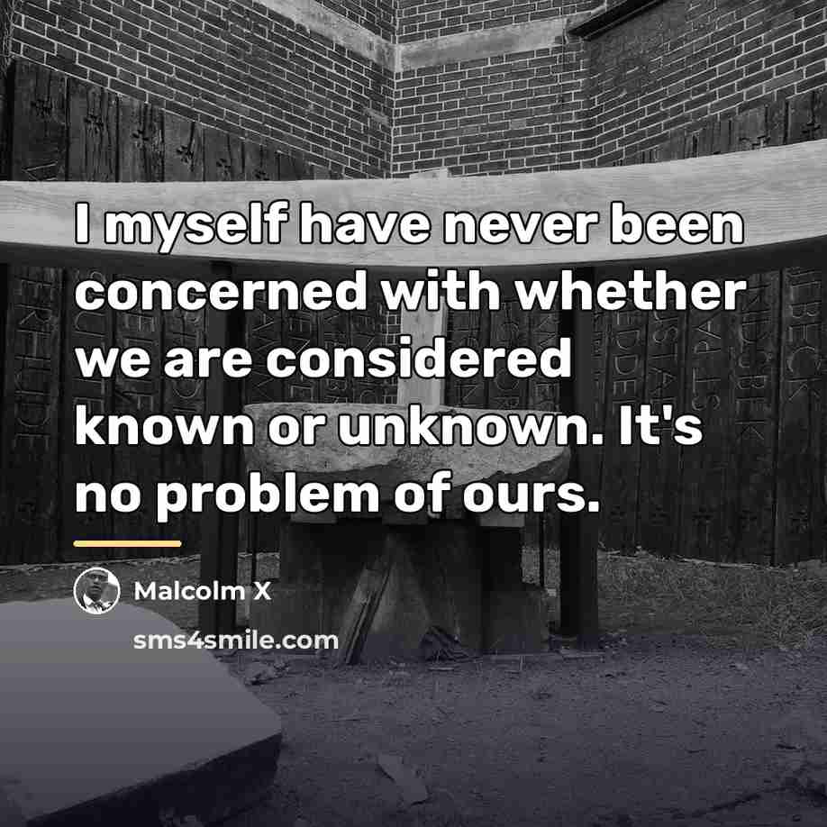 “I myself have never been concerned with whether we are…” quote by Malcolm X