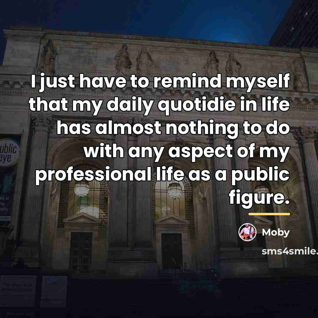 “I just have to remind myself that my daily quotidie…” quote by Moby