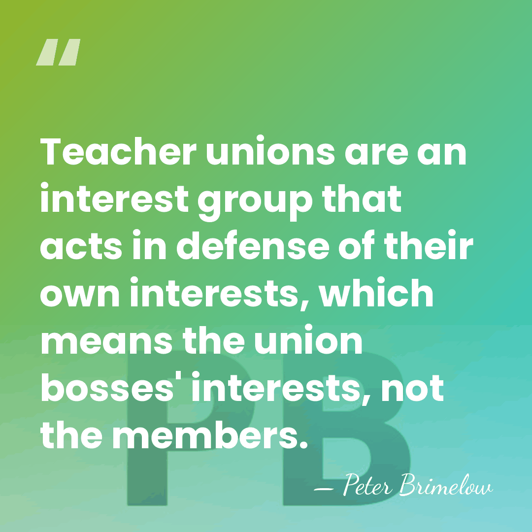 Teacher unions are an interest group that acts in defense of their&hellip; - Peter Brimelow