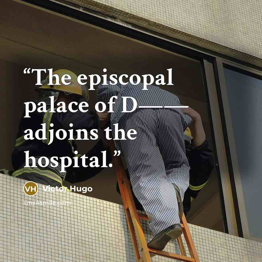 “The episcopal palace of D—— adjoins the hospital.” quote by Victor Hugo