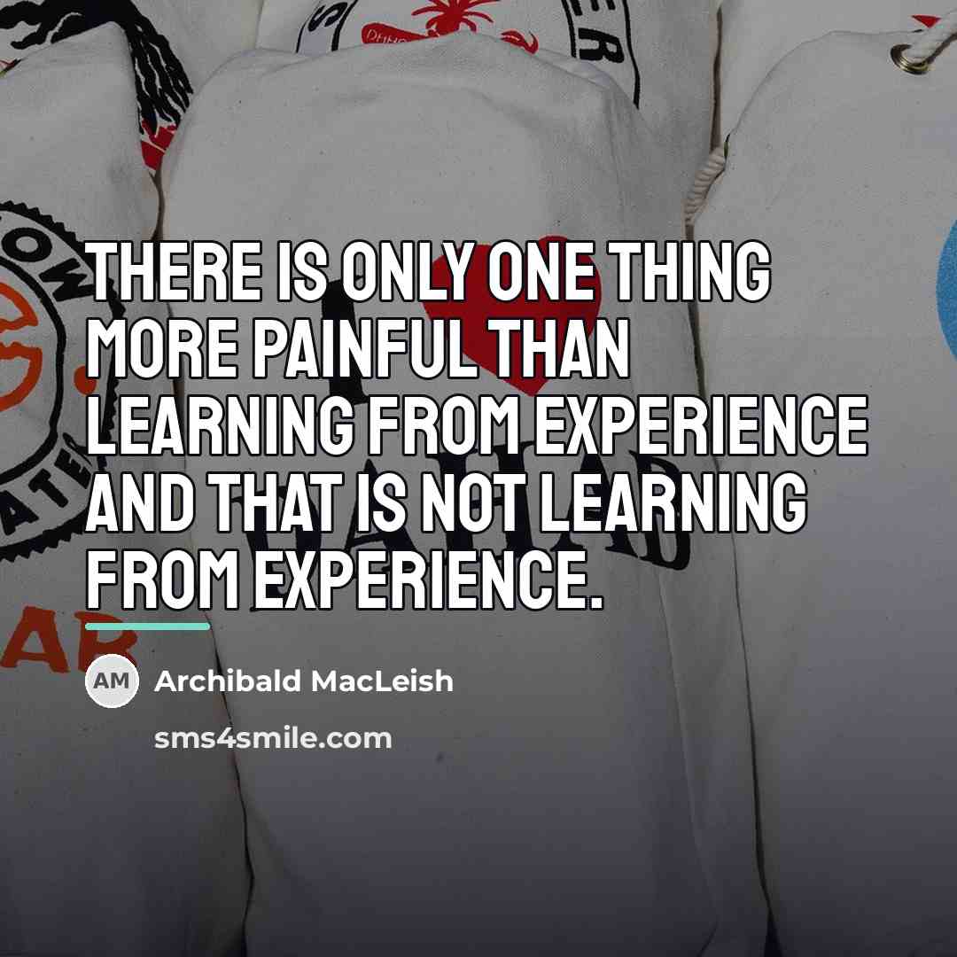 “There is only one thing more painful than learning from…” quote by Archibald MacLeish
