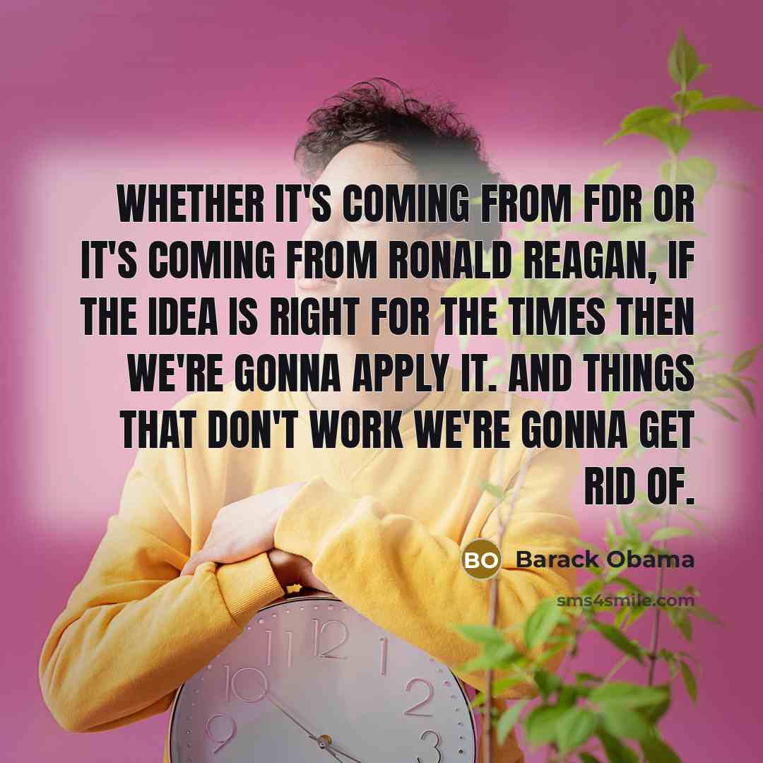 “Whether it's coming from FDR or it's coming from Ronald…” quote by Barack Obama