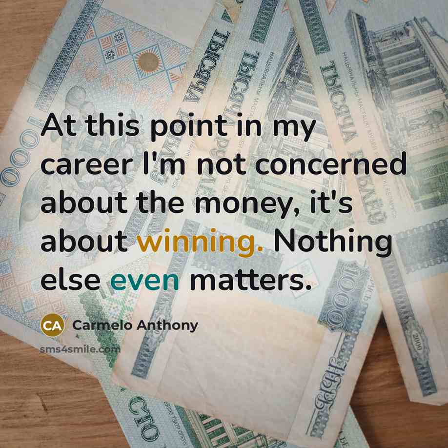 “At this point in my career I'm not concerned about…” quote by Carmelo Anthony