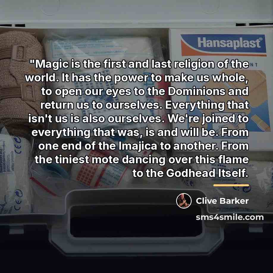 “"Magic is the first and last religion of the world.…” quote by Clive Barker