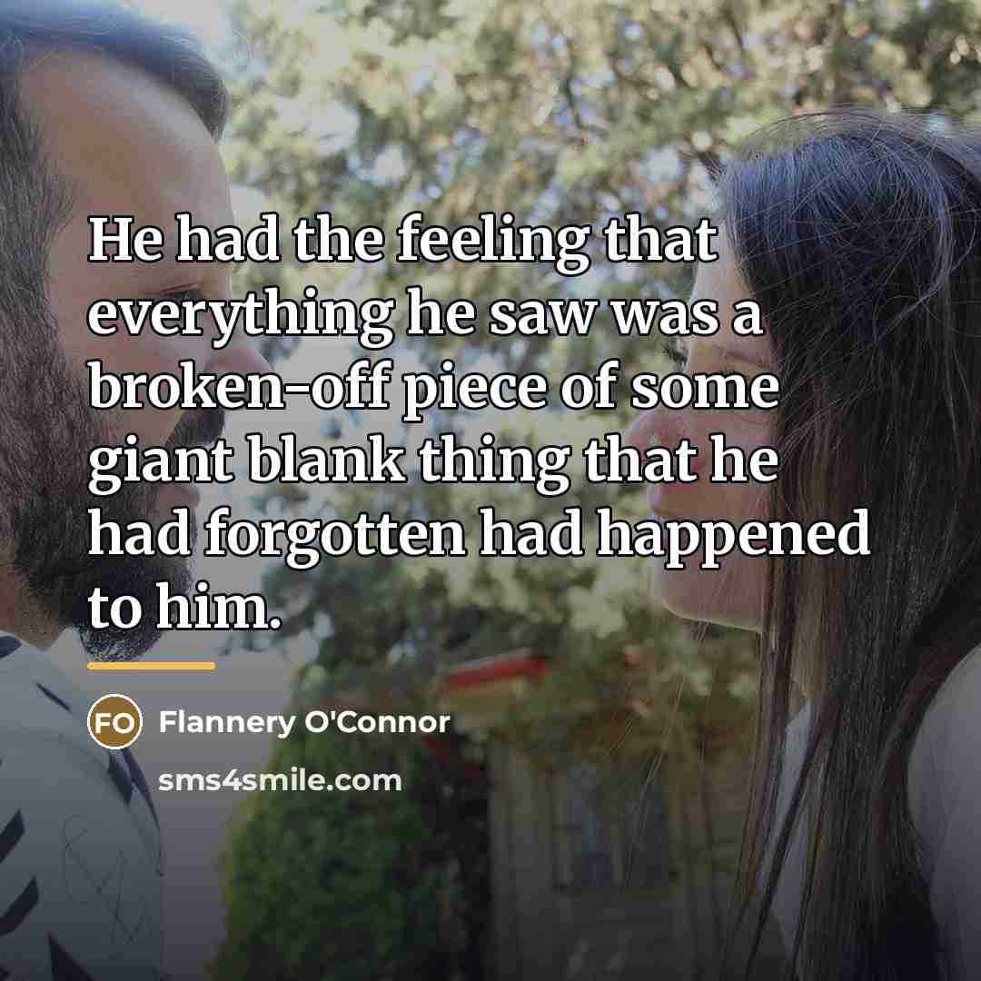 “He had the feeling that everything he saw was a…” quote by Flannery O'Connor