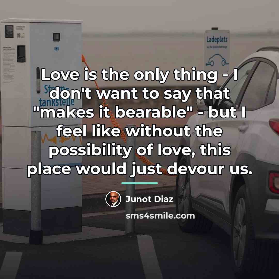 “Love is the only thing - I don't want to…” quote by Junot Diaz