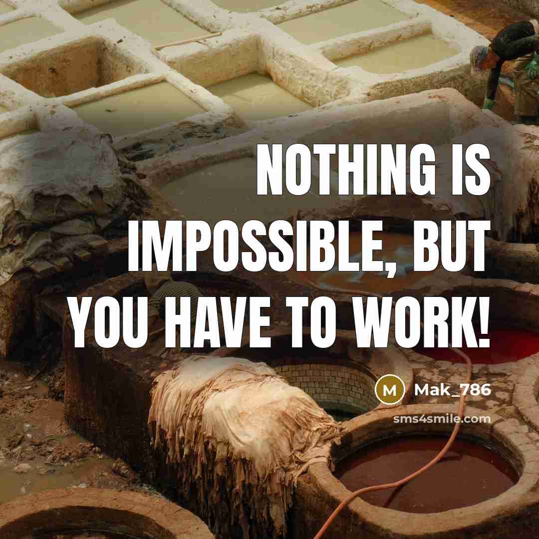 “Nothing is impossible, but you have to work!” quote by Mak_786