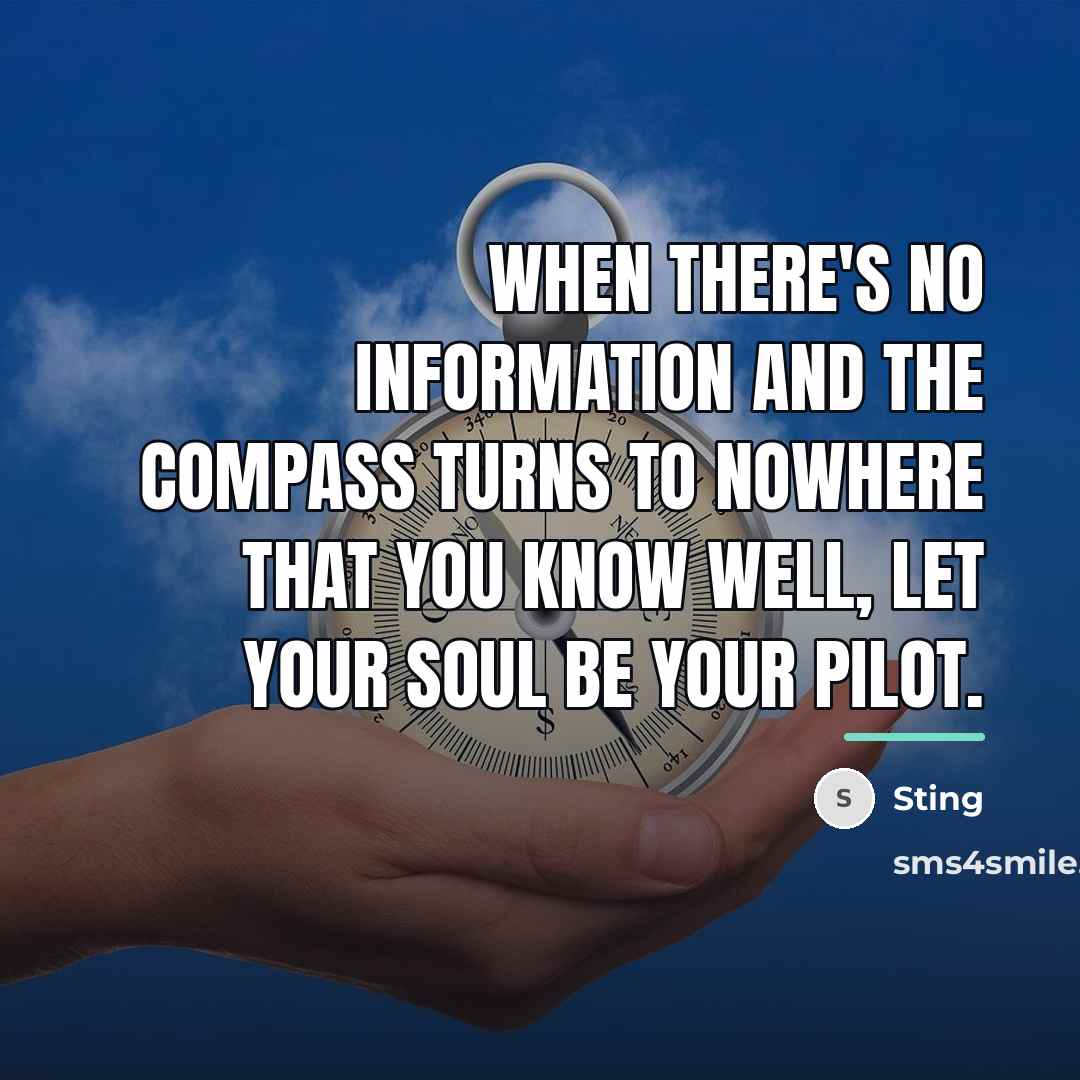 “When there's no information and the compass turns to nowhere…” quote by Sting