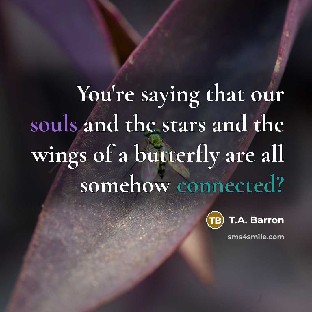 “You're saying that our souls and the stars and the…” quote by T.A. Barron