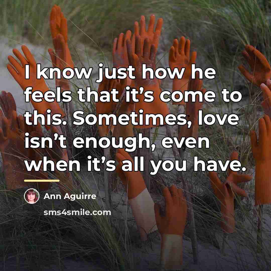 “I know just how he feels that it’s come to…” quote by Ann Aguirre