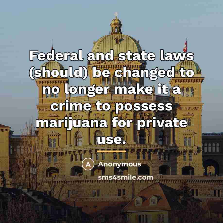 “Federal and state laws (should) be changed to no longer…” quote by Anonymous