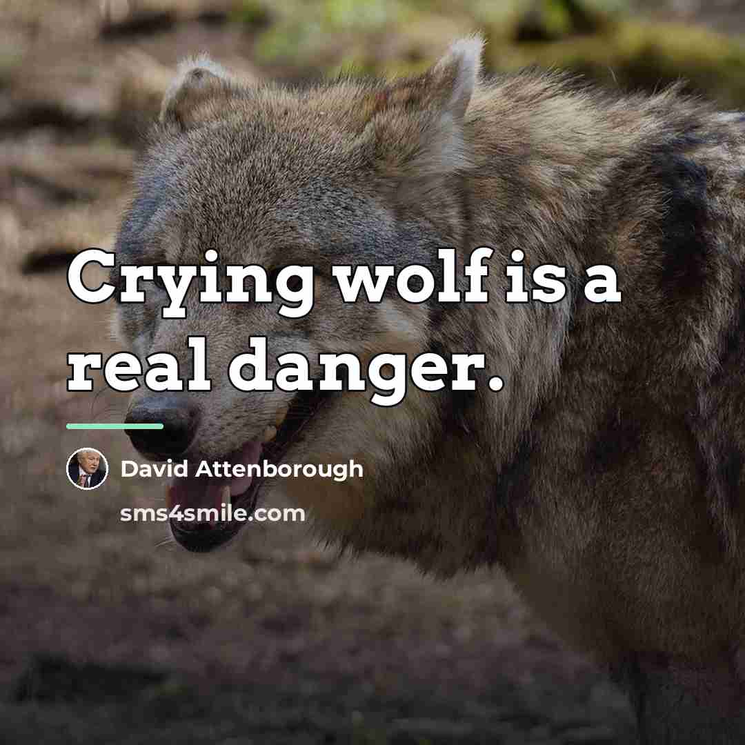 “Crying wolf is a real danger.…” quote by David Attenborough