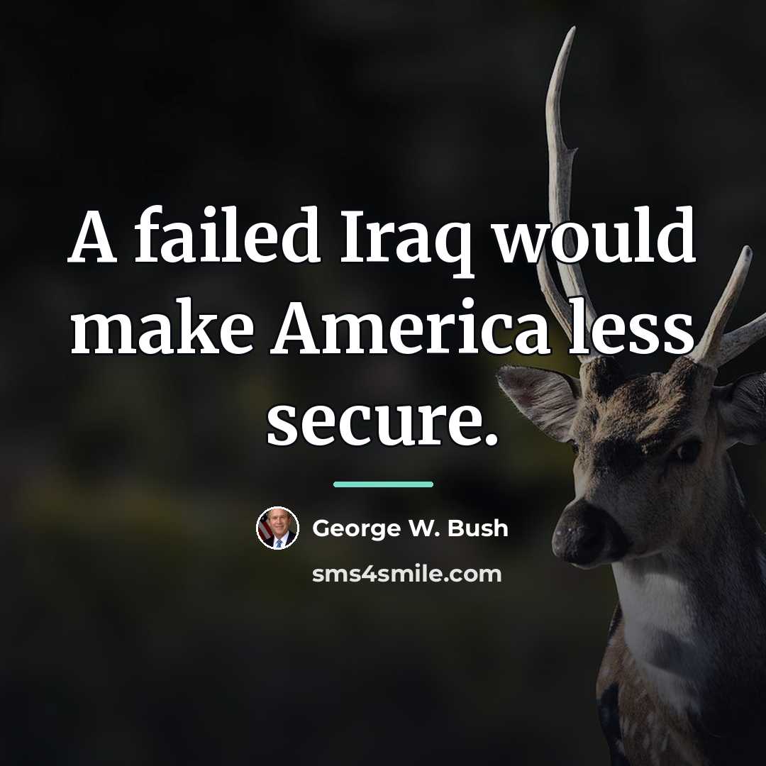 “A failed Iraq would make America less secure.…” quote by George W. Bush