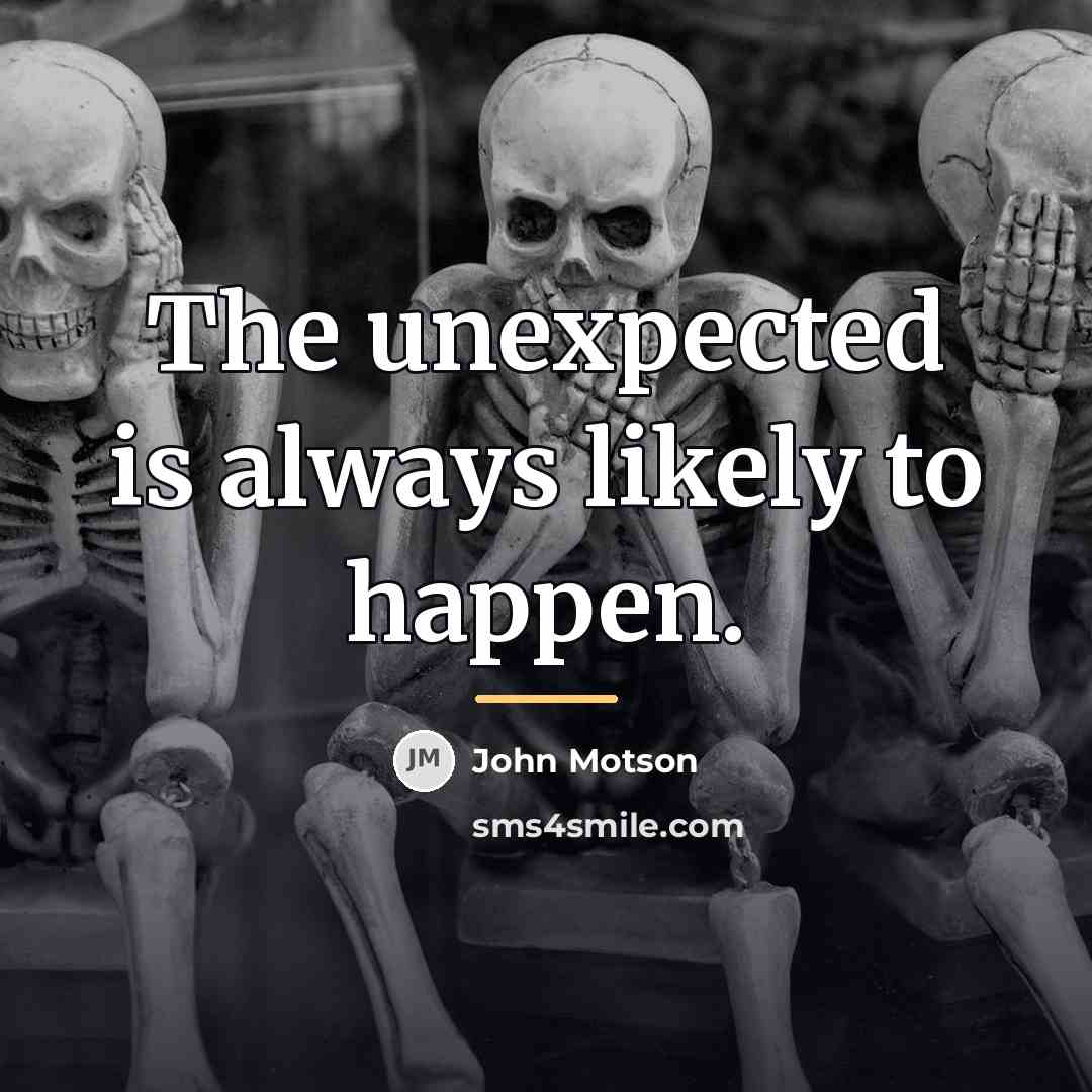 “The unexpected is always likely to happen.…” quote by John Motson