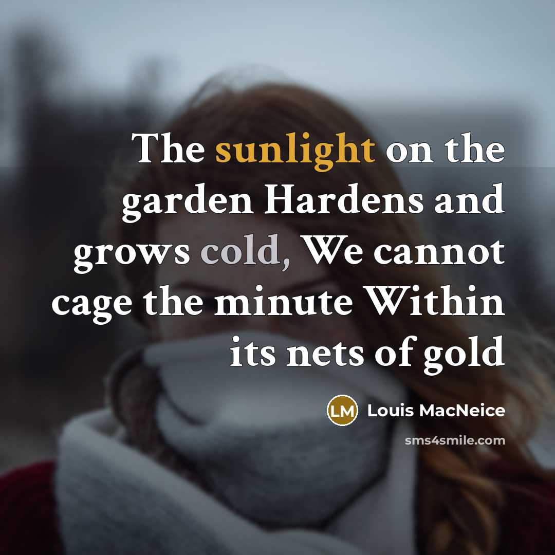 “The sunlight on the garden Hardens and grows cold, We…” quote by Louis MacNeice