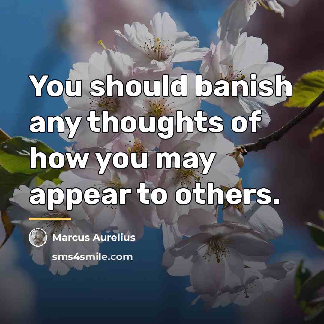 “You should banish any thoughts of how you may appear…” quote by Marcus Aurelius