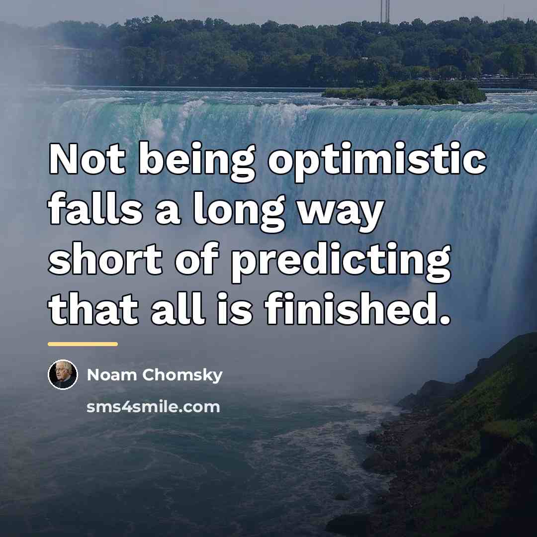 “Not being optimistic falls a long way short of predicting…” quote by Noam Chomsky