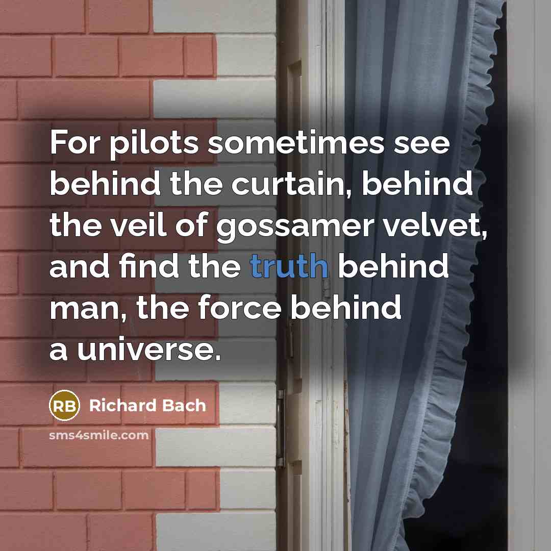 “For pilots sometimes see behind the curtain, behind the veil…” quote by Richard Bach