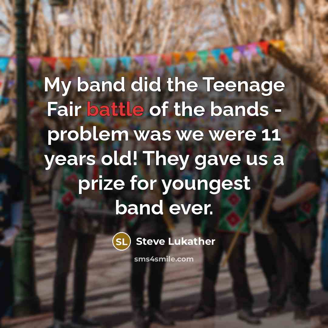 “My band did the Teenage Fair battle of the bands…” quote by Steve Lukather