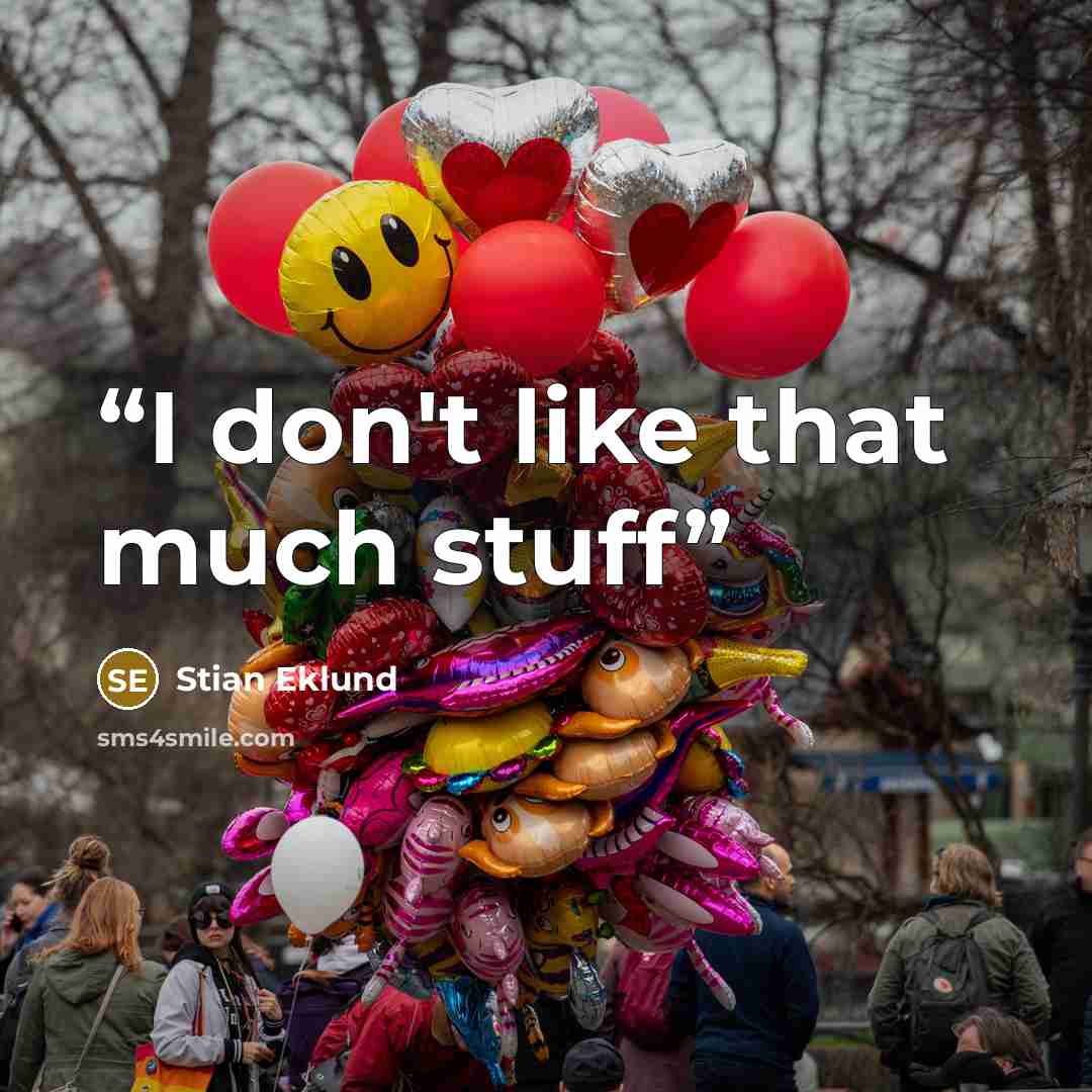 “I don't like that much stuff” quote by Stian Eklund