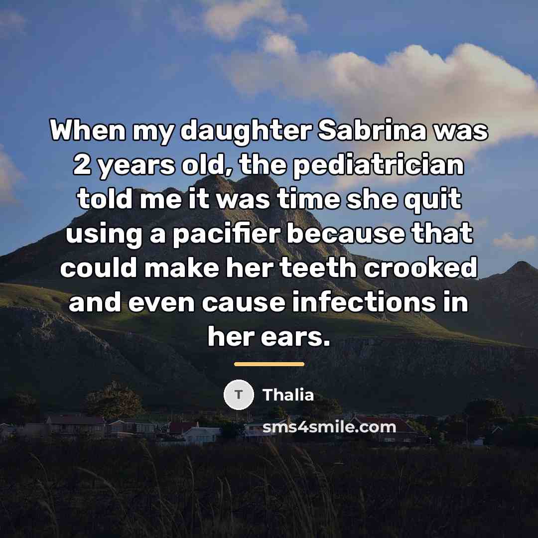 “When my daughter Sabrina was 2 years old, the pediatrician…” quote by Thalia