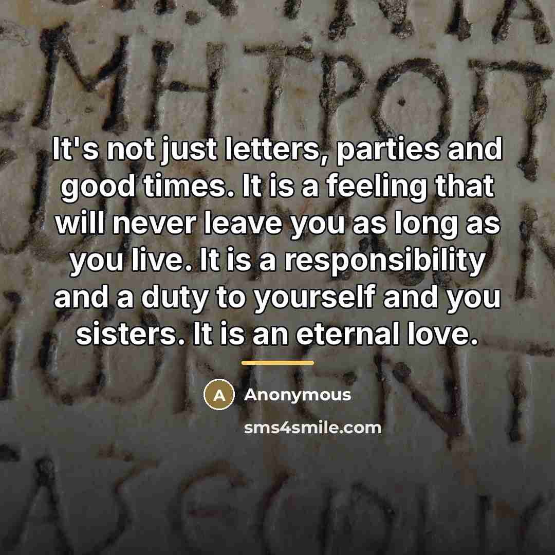 “It's not just letters, parties and good times. It is…” quote by Anonymous